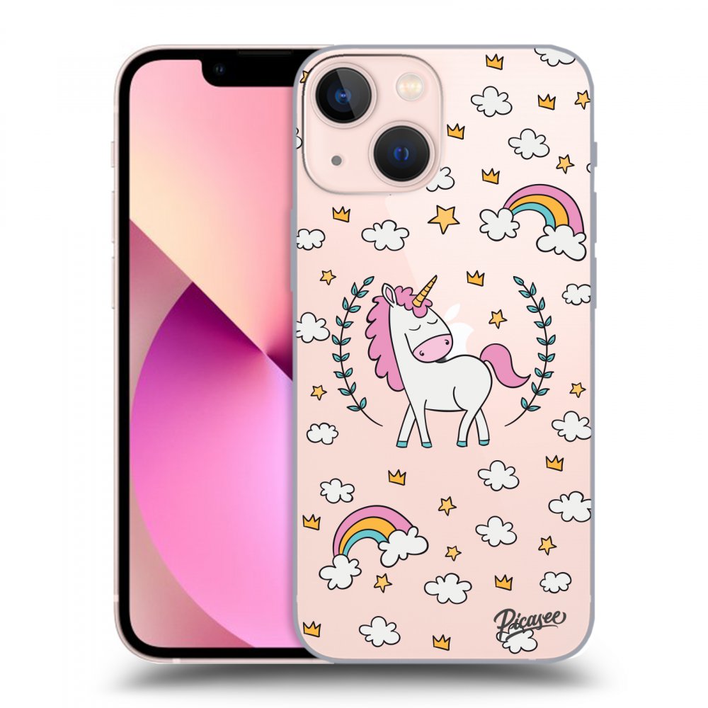 Picasee átlátszó szilikon tok az alábbi mobiltelefonokra Apple iPhone 13 mini - Unicorn star heaven