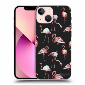 Picasee fekete szilikon tok az alábbi mobiltelefonokra Apple iPhone 13 mini - Flamingos