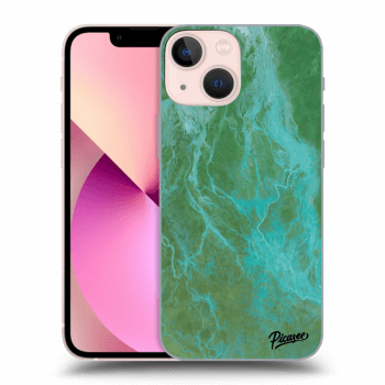 Picasee átlátszó szilikon tok az alábbi mobiltelefonokra Apple iPhone 13 mini - Green marble