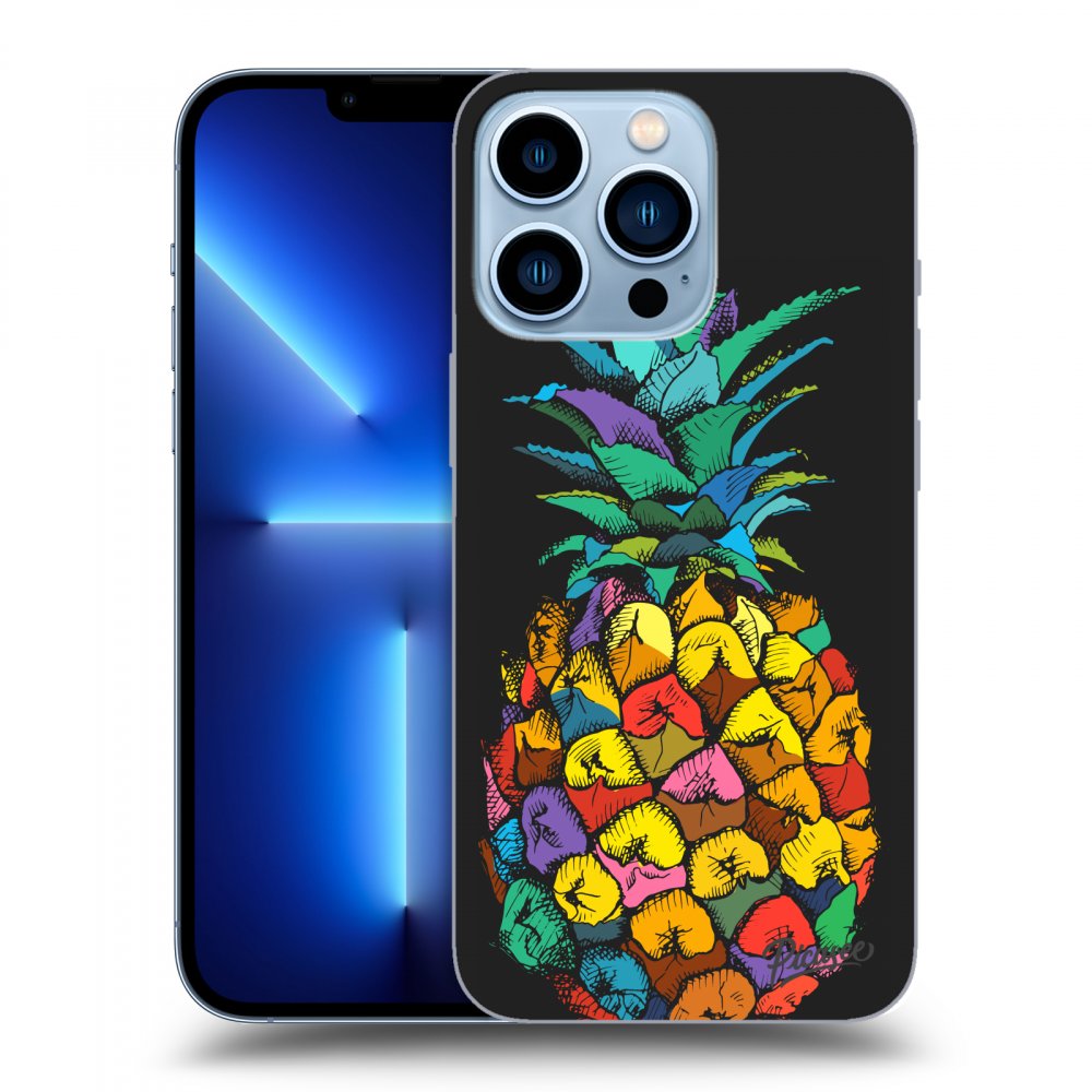 Picasee fekete szilikon tok az alábbi mobiltelefonokra Apple iPhone 13 Pro - Pineapple