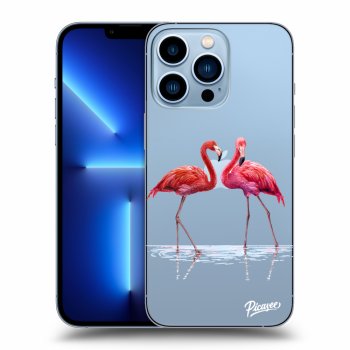 Picasee átlátszó szilikon tok az alábbi mobiltelefonokra Apple iPhone 13 Pro - Flamingos couple