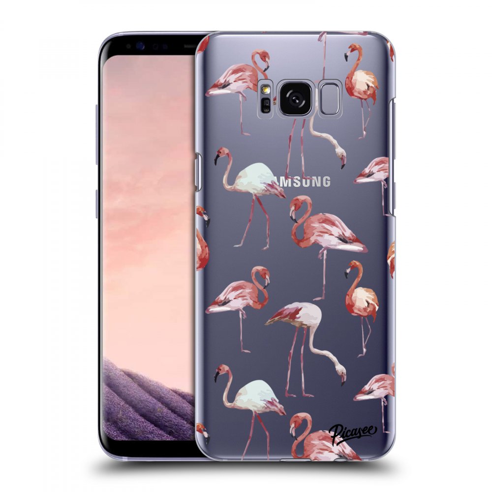 Picasee átlátszó szilikon tok az alábbi mobiltelefonokra Samsung Galaxy S8+ G955F - Flamingos
