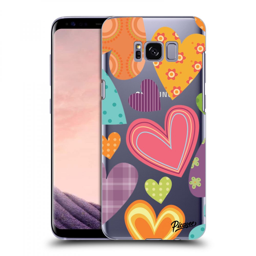Picasee átlátszó szilikon tok az alábbi mobiltelefonokra Samsung Galaxy S8+ G955F - Colored heart