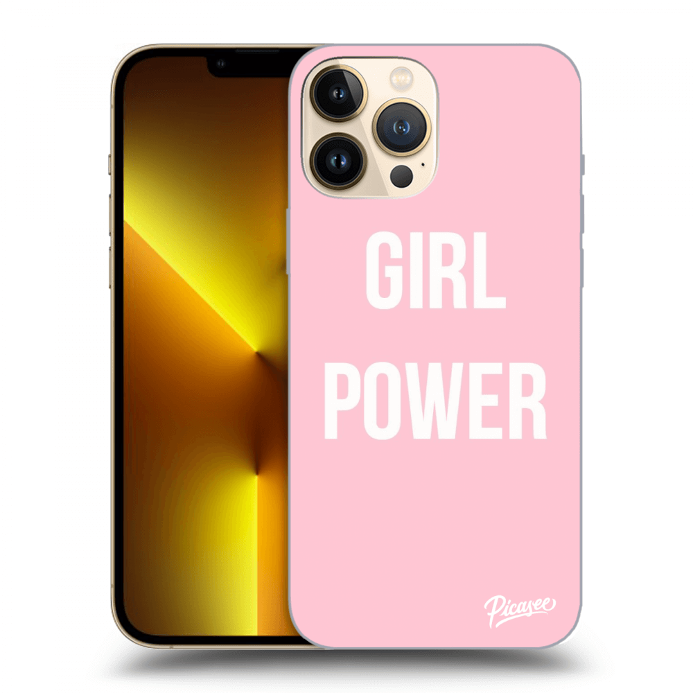 Picasee fekete szilikon tok az alábbi mobiltelefonokra Apple iPhone 13 Pro Max - Girl power