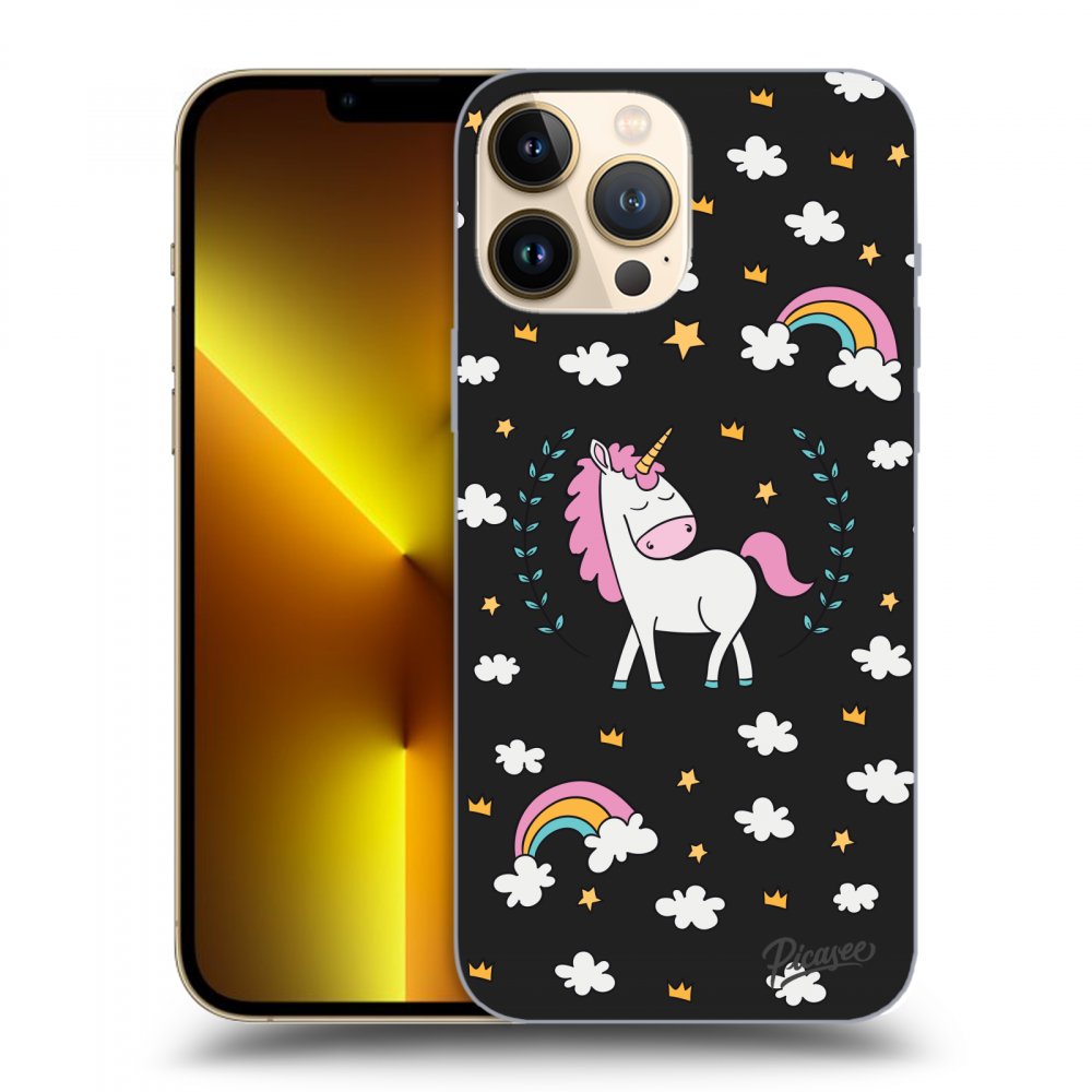Picasee fekete szilikon tok az alábbi mobiltelefonokra Apple iPhone 13 Pro Max - Unicorn star heaven