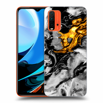 Picasee átlátszó szilikon tok az alábbi mobiltelefonokra Xiaomi Redmi 9T - Black Gold 2