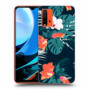 Picasee fekete szilikon tok az alábbi mobiltelefonokra Xiaomi Redmi 9T - Monstera Color