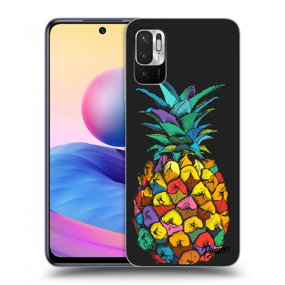 Picasee fekete szilikon tok az alábbi mobiltelefonokra Xiaomi Redmi Note 10 5G - Pineapple