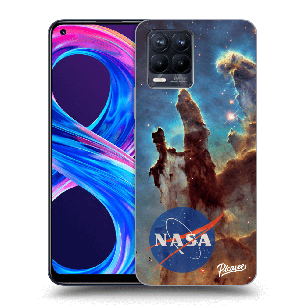 Picasee fekete szilikon tok az alábbi mobiltelefonokra Realme 8 Pro - Eagle Nebula