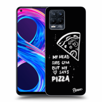 Picasee fekete szilikon tok az alábbi mobiltelefonokra Realme 8 Pro - Pizza