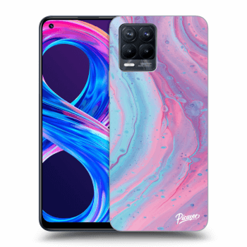 Szilikon tok erre a típusra Realme 8 Pro - Pink liquid