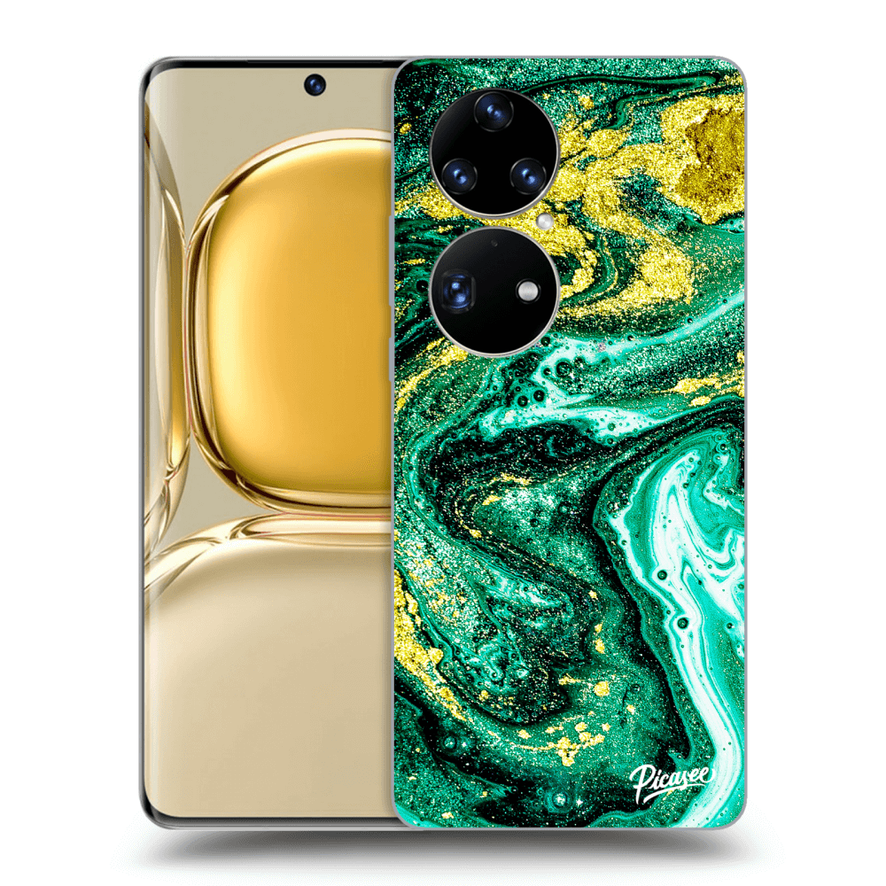 Picasee fekete szilikon tok az alábbi mobiltelefonokra Huawei P50 - Green Gold