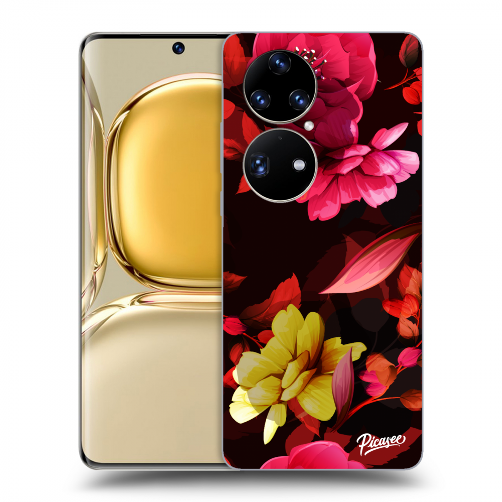 Picasee átlátszó szilikon tok az alábbi mobiltelefonokra Huawei P50 - Dark Peonny