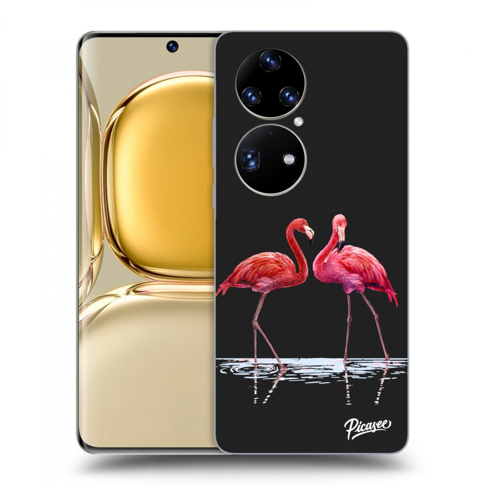 Picasee fekete szilikon tok az alábbi mobiltelefonokra Huawei P50 - Flamingos couple
