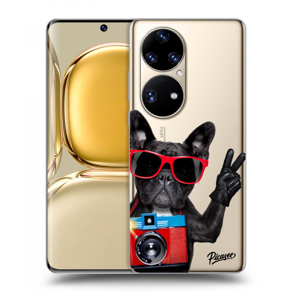 Picasee átlátszó szilikon tok az alábbi mobiltelefonokra Huawei P50 - French Bulldog