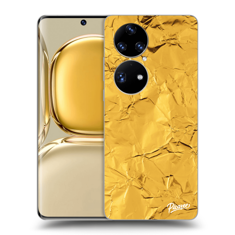 Picasee átlátszó szilikon tok az alábbi mobiltelefonokra Huawei P50 - Gold