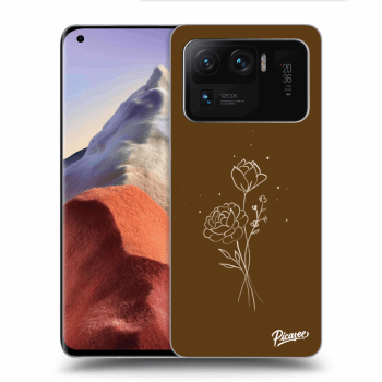 Picasee átlátszó szilikon tok az alábbi mobiltelefonokra Xiaomi Mi 11 Ultra - Brown flowers
