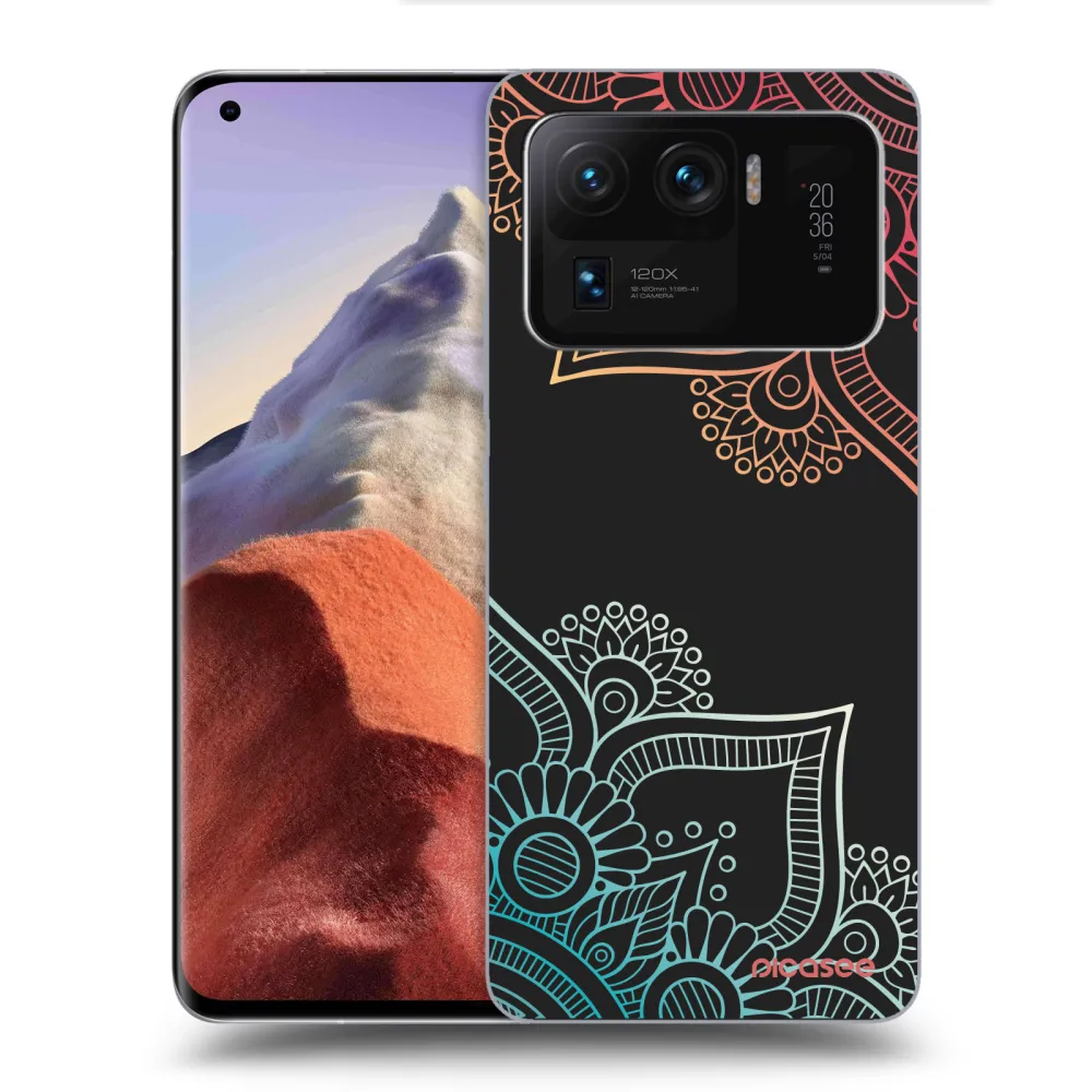 Picasee fekete szilikon tok az alábbi mobiltelefonokra Xiaomi Mi 11 Ultra - Flowers pattern