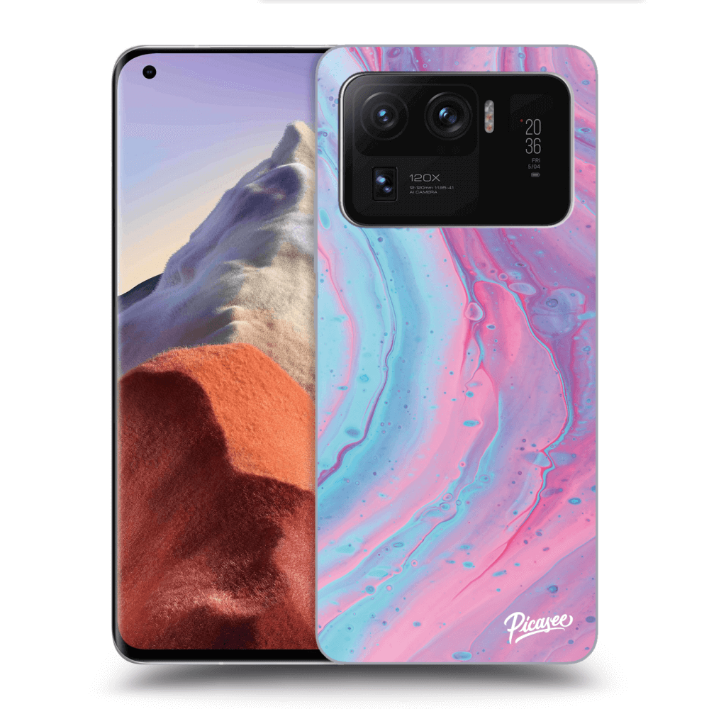 Picasee átlátszó szilikon tok az alábbi mobiltelefonokra Xiaomi Mi 11 Ultra - Pink liquid