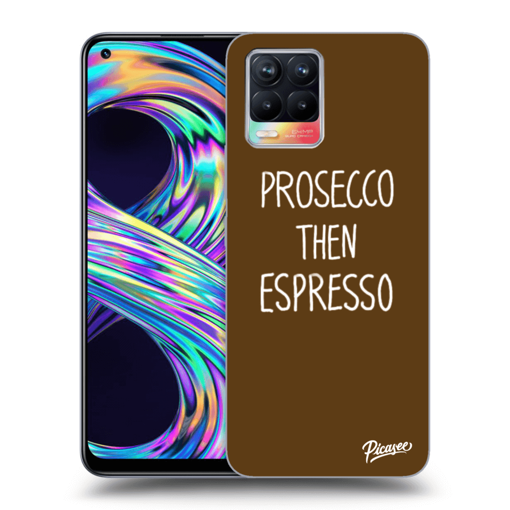 Picasee fekete szilikon tok az alábbi mobiltelefonokra Realme 8 4G - Prosecco then espresso