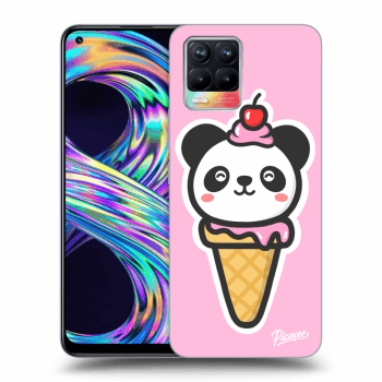 Picasee fekete szilikon tok az alábbi mobiltelefonokra Realme 8 4G - Ice Cream Panda