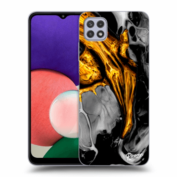 Szilikon tok erre a típusra Samsung Galaxy A22 5G A226B - Black Gold
