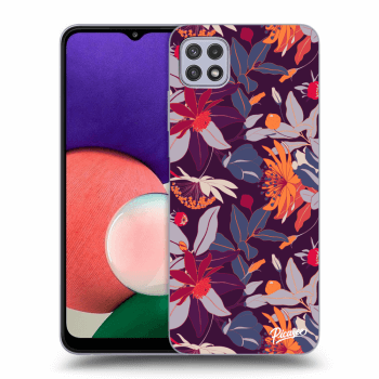 Szilikon tok erre a típusra Samsung Galaxy A22 5G A226B - Purple Leaf