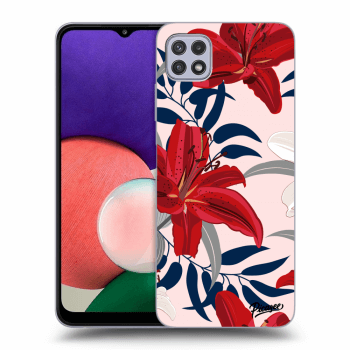 Szilikon tok erre a típusra Samsung Galaxy A22 5G A226B - Red Lily
