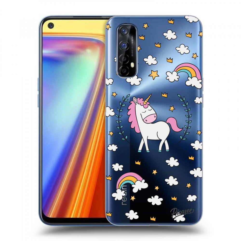 Picasee átlátszó szilikon tok az alábbi mobiltelefonokra Realme 7 - Unicorn star heaven