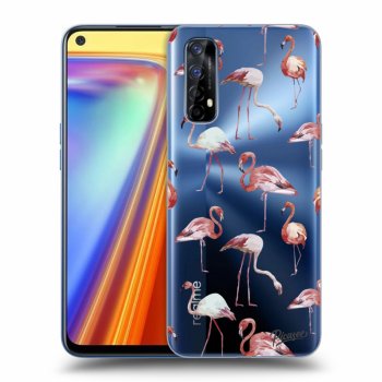 Picasee átlátszó szilikon tok az alábbi mobiltelefonokra Realme 7 - Flamingos