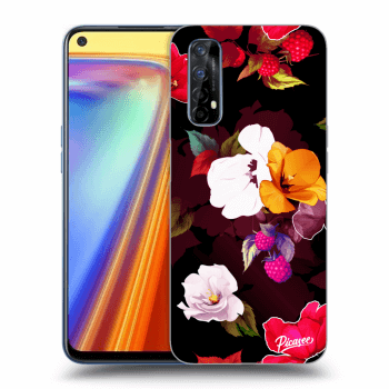 Picasee átlátszó szilikon tok az alábbi mobiltelefonokra Realme 7 - Flowers and Berries