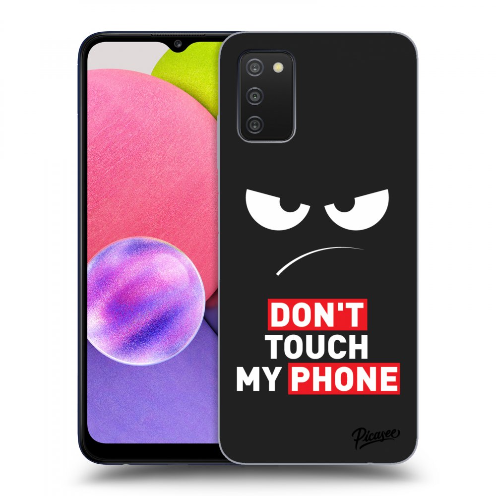 Fekete Szilikon Tok Az Alábbi Mobiltelefonokra Samsung Galaxy A02s A025G - Angry Eyes - Transparent