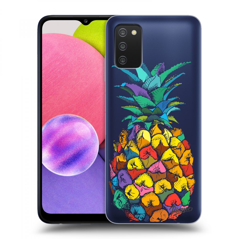 Picasee átlátszó szilikon tok az alábbi mobiltelefonokra Samsung Galaxy A02s A025G - Pineapple