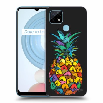 Picasee fekete szilikon tok az alábbi mobiltelefonokra Realme C21 - Pineapple