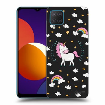Picasee fekete szilikon tok az alábbi mobiltelefonokra Samsung Galaxy M12 M127F - Unicorn star heaven