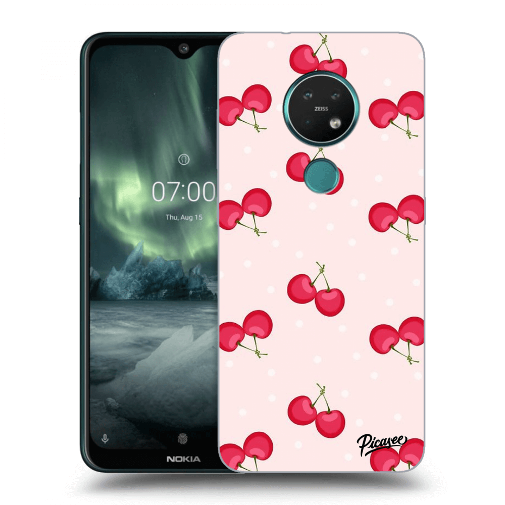 Picasee fekete szilikon tok az alábbi mobiltelefonokra Nokia 7.2 - Cherries