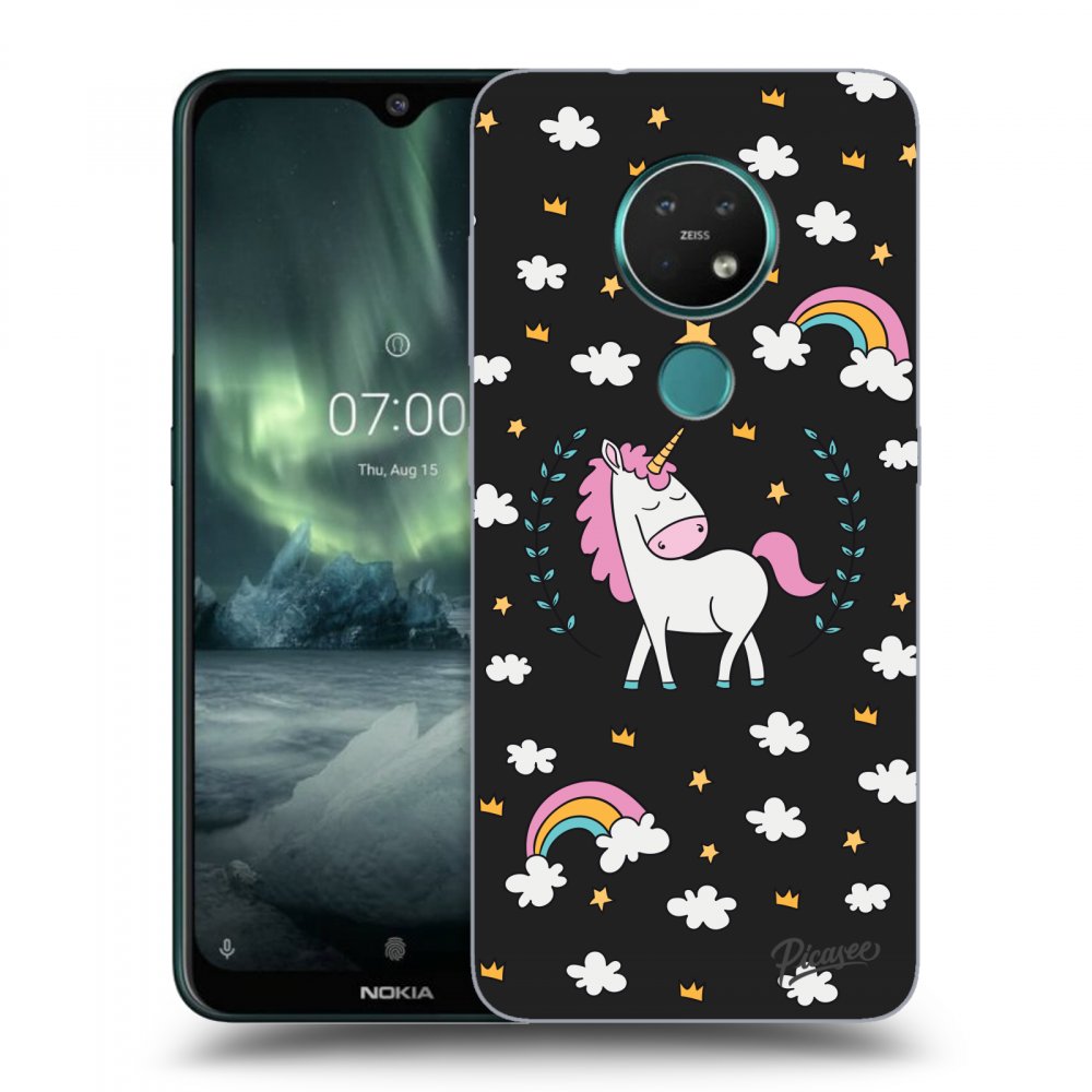 Picasee fekete szilikon tok az alábbi mobiltelefonokra Nokia 7.2 - Unicorn star heaven