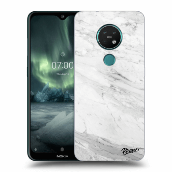 Picasee átlátszó szilikon tok az alábbi mobiltelefonokra Nokia 7.2 - White marble