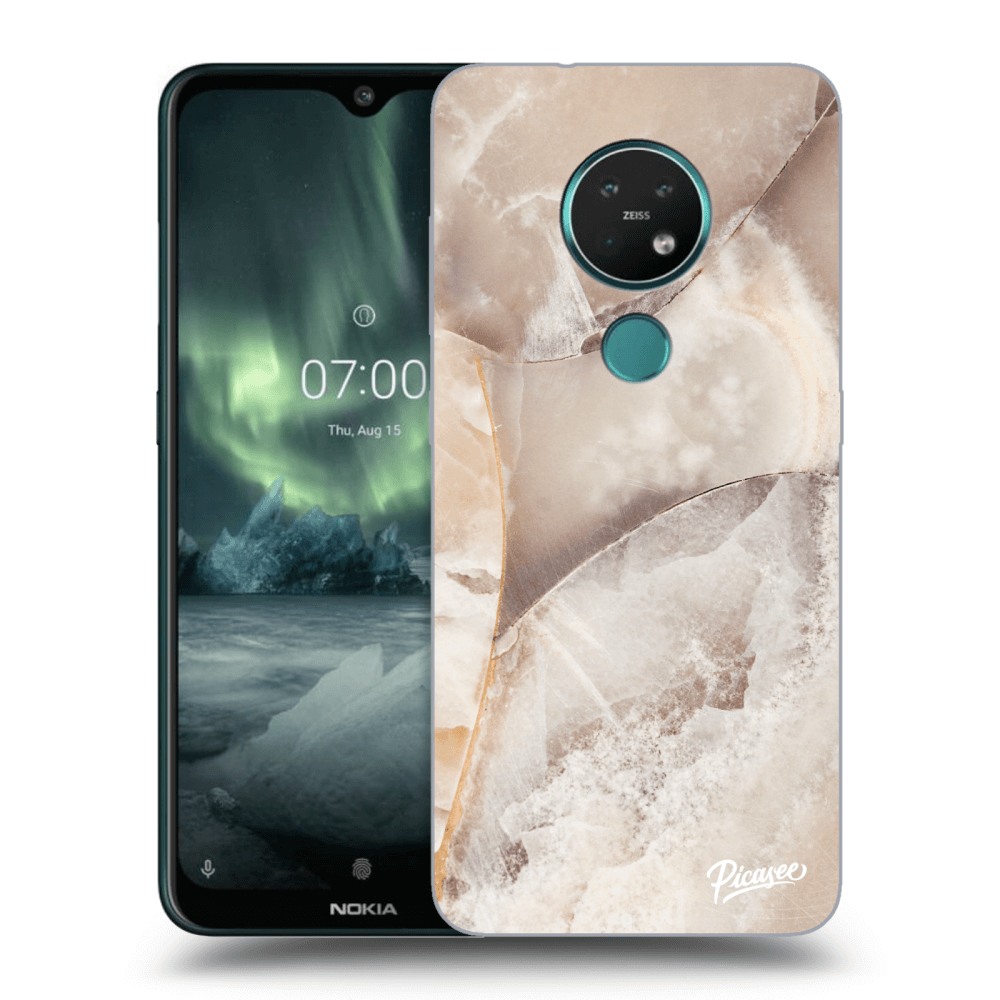 Picasee átlátszó szilikon tok az alábbi mobiltelefonokra Nokia 7.2 - Cream marble