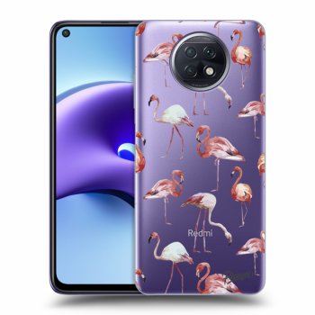 Picasee átlátszó szilikon tok az alábbi mobiltelefonokra Xiaomi Redmi Note 9T - Flamingos