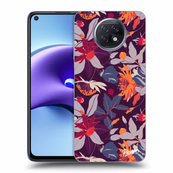Picasee fekete szilikon tok az alábbi mobiltelefonokra Xiaomi Redmi Note 9T - Purple Leaf