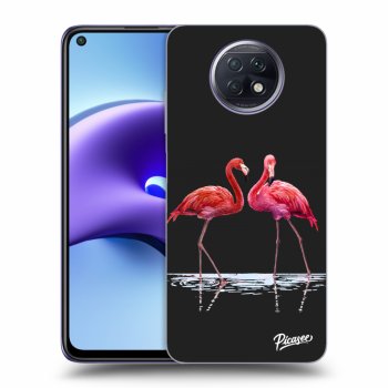 Picasee fekete szilikon tok az alábbi mobiltelefonokra Xiaomi Redmi Note 9T - Flamingos couple