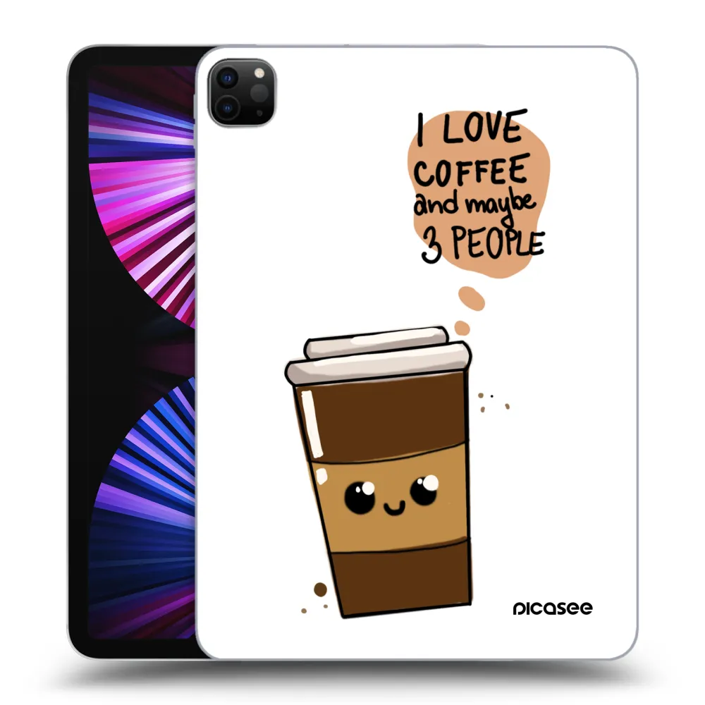 Picasee fekete szilikon tok az alábbi táblagépre Apple iPad Pro 11" 2021 (3.gen) - Cute coffee