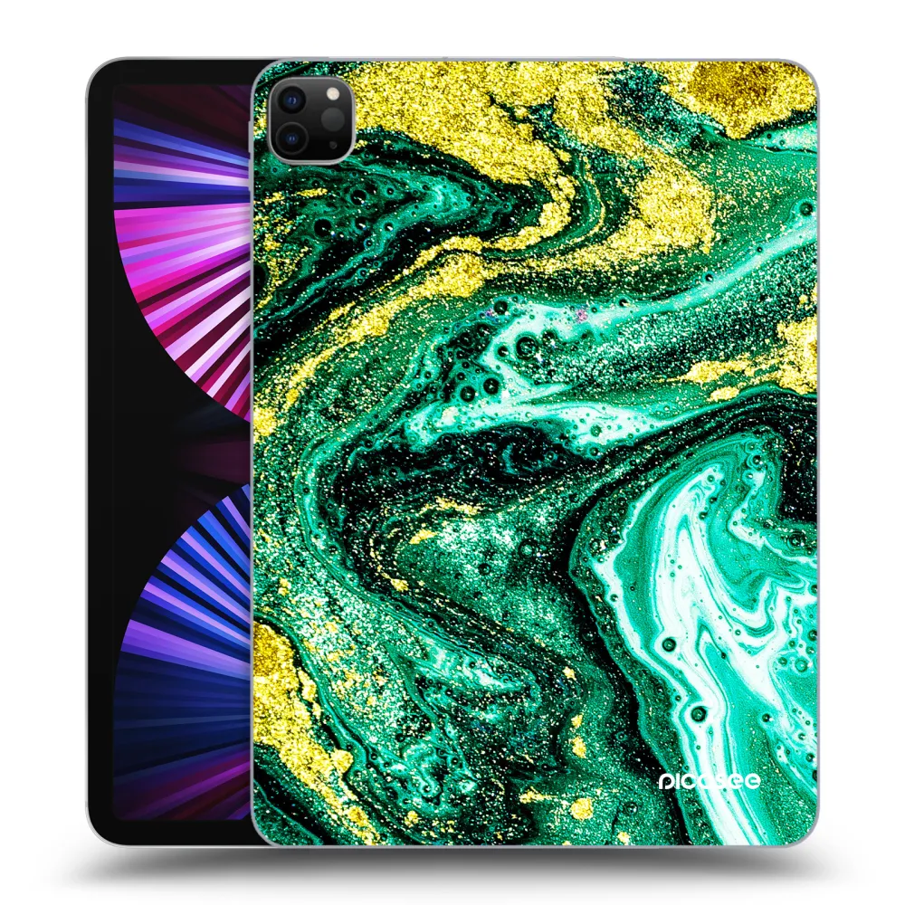 Picasee fekete szilikon tok az alábbi táblagépre Apple iPad Pro 11" 2021 (3.gen) - Green Gold