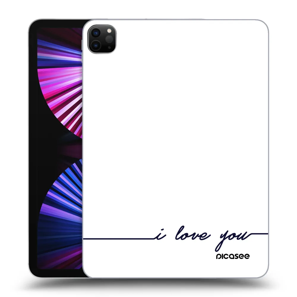 Picasee fekete szilikon tok az alábbi táblagépre Apple iPad Pro 11" 2021 (3.gen) - I love you