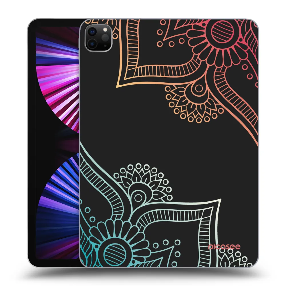 Picasee fekete szilikon tok az alábbi táblagépre Apple iPad Pro 11" 2021 (3.gen) - Flowers pattern