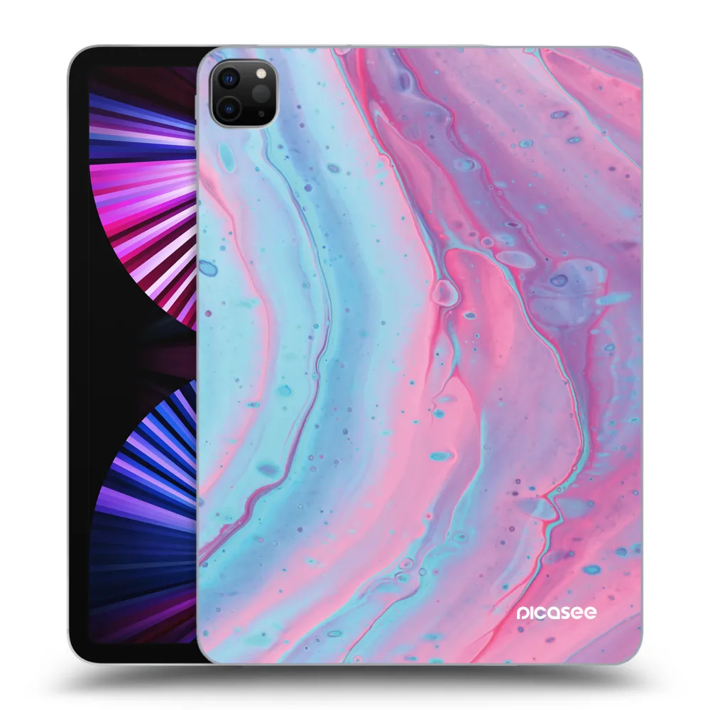 Picasee fekete szilikon tok az alábbi táblagépre Apple iPad Pro 11" 2021 (3.gen) - Pink liquid