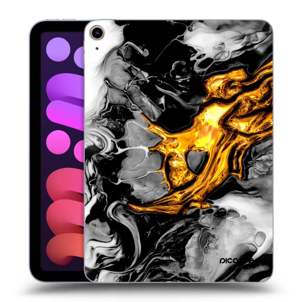 Picasee átlátszó szilikon tok az alábbi táblagépre Apple iPad mini 2021 (6. gen) - Black Gold 2
