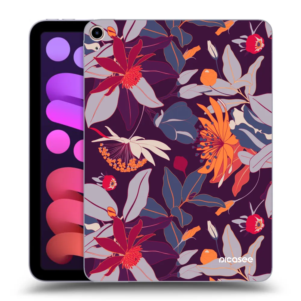 Picasee átlátszó szilikon tok az alábbi táblagépre Apple iPad mini 2021 (6. gen) - Purple Leaf