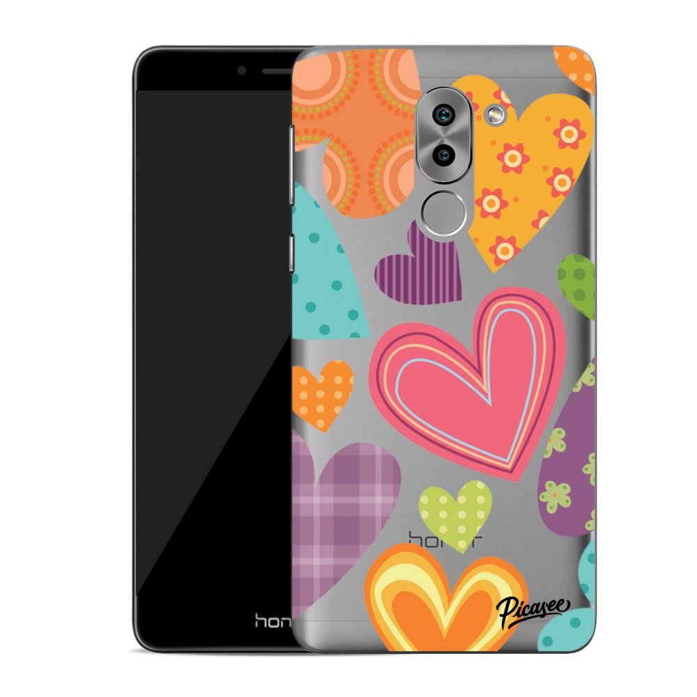 Picasee átlátszó szilikon tok az alábbi mobiltelefonokra Honor 6X - Colored heart